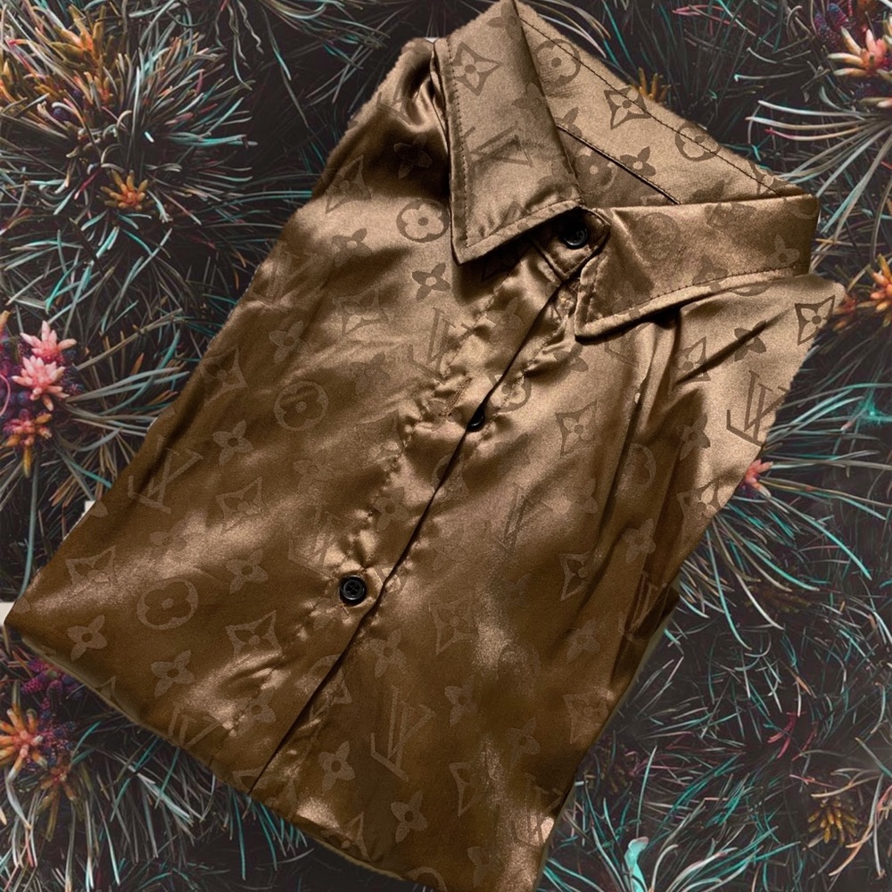 LV Gold Dress Shirt